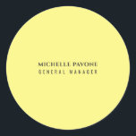 Stylish Light Yellow Simple Plain Professional Runder Aufkleber<br><div class="desc">A stationery can reflect the entire image of your business, or it can turn into a paper with some information on it. But it is a fact that your stationery generally creates your first impression and the first impression is important. With this creative one, all doors can be opened in...</div>