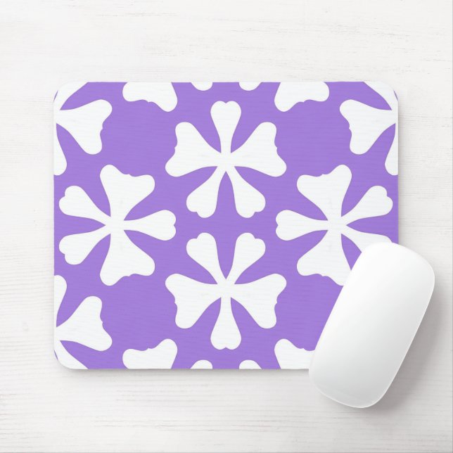Stylish Lilac Purple and White Geometric Pattern Mousepad (Mit Mouse)