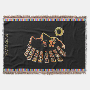 Stylish Machu_Picchu Silhouette auf Black Decke