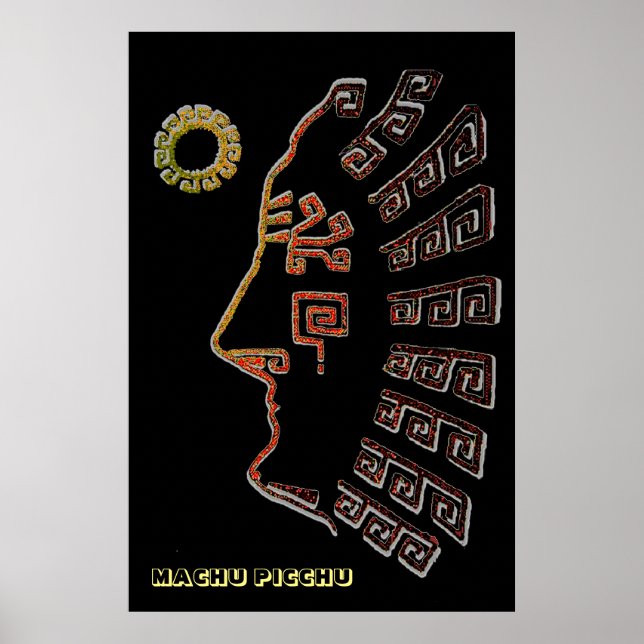 Stylish Machu Picchu Silhouette Poster (Vorne)