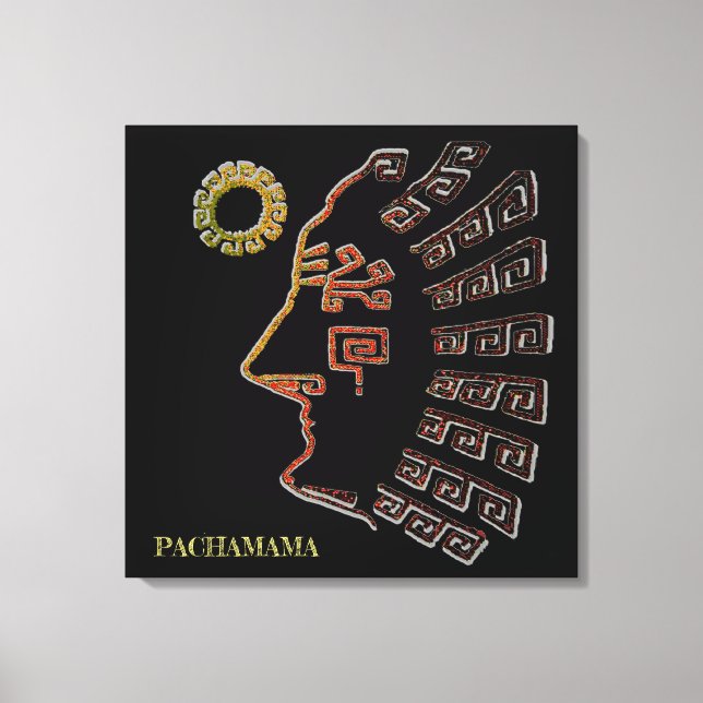 Stylish Machu_Picchu Zeichnend Leinwanddruck (Vorderseite)