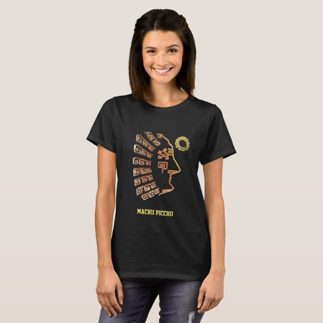 Stylish Machu Picchu Zeichnend T - Shirt (Vorne ganz)