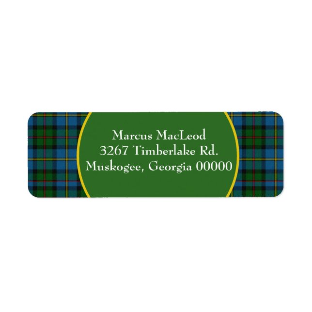 Stylish MacLeod Tartan Karierte Rücksendeadresse L (Vorne)