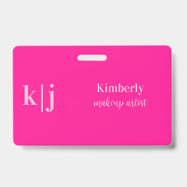 Stylish Makeup Artist Employee Name Lanyard Ausweis