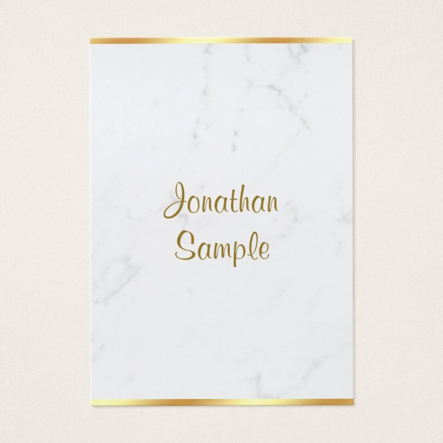 Stylish Marble Gold Typography Script Name Luxury (Vorderseite)