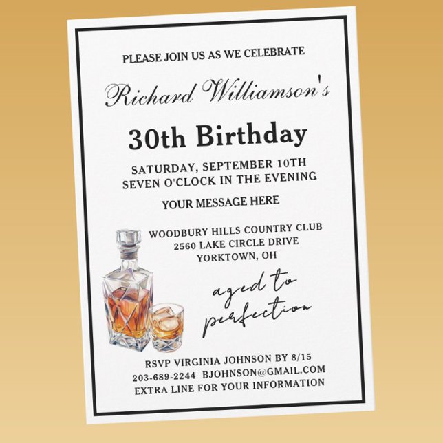 Stylish Men's 30th Birthday Party Classic  Einladung (Von Creator hochgeladen)