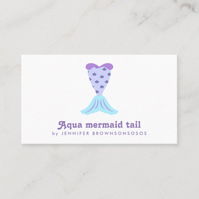 Stylish Mermaid Feminine Coastal Tail Visitenkarte (Vorderseite)
