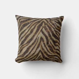 Stylish Metallic Zebra Print bronze gold tan  Kissen