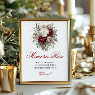 Stylish Mimosa Bar Blush Burgund 8x10 Tischplatte Poster