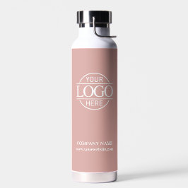 Stylish Minimal Dusty Rose Company Business Logo Trinkflasche