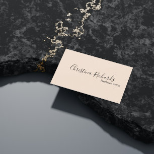 Stylish Minimalist Beige Visitenkarte