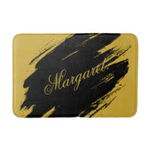 Stylish Modern Bath Mat with Your Custom Name Prin