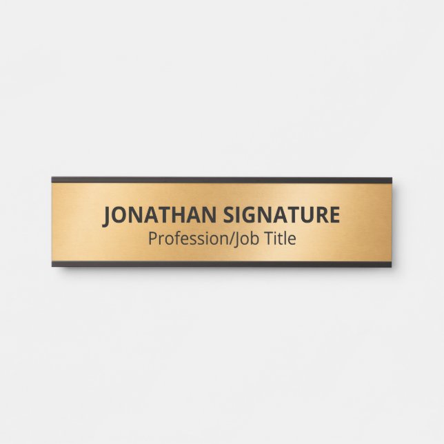 Stylish Modern Black Gold Glamorous Template Door  Türschild (Vorderseite )