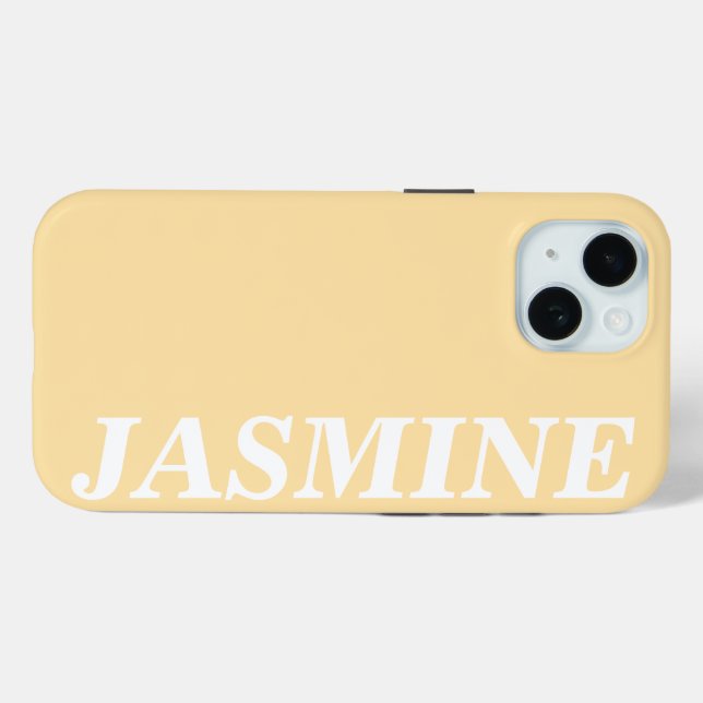 STYLISH MODERN CUSTOM NAME SOLID BEIGE COLOUR Case-Mate iPhone HÜLLE (Rückseite (Horizontal))