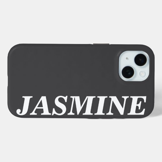 STYLISH MODERN CUSTOM NAME SOLID DARK GREY COLOUR Case-Mate iPhone HÜLLE (Rückseite (Horizontal))