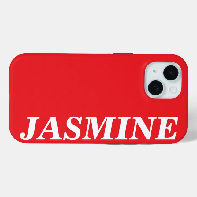 STYLISH MODERN CUSTOM NAME SOLID RED COLOUR Case-Mate iPhone HÜLLE (Rückseite (Horizontal))