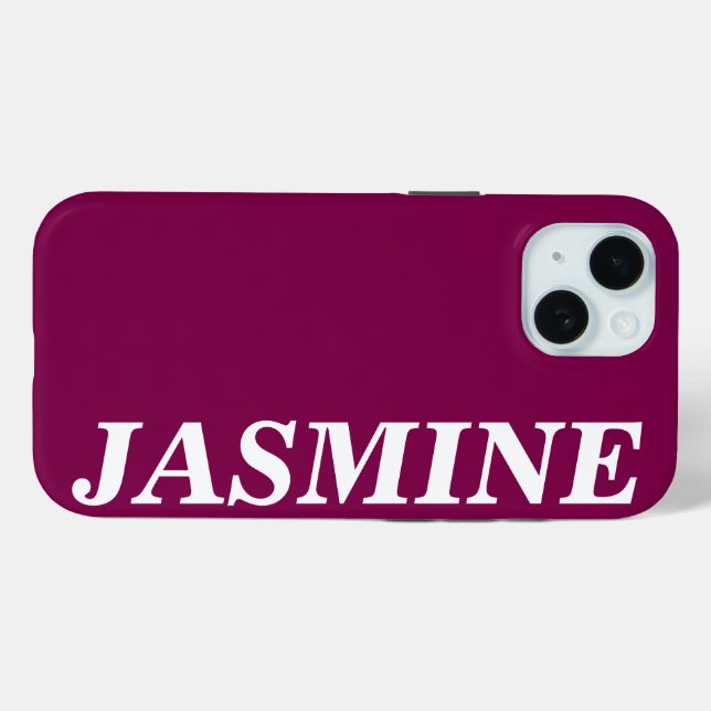 STYLISH MODERN CUSTOM NAME SOLID WINE COLOUR Case-Mate iPhone HÜLLE (Rückseite (Horizontal))