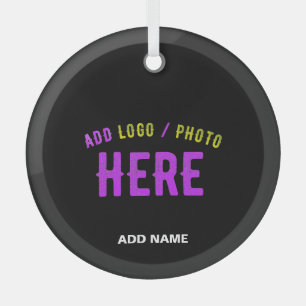 STYLISH MODERN CUSTOMIZABLE BLACK VERIFIED BRANDED ORNAMENT AUS GLAS