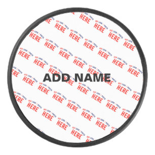 STYLISH MODERN CUSTOMIZABLE WHITE VERIFIED BRANDED EISHOCKEY PUCK