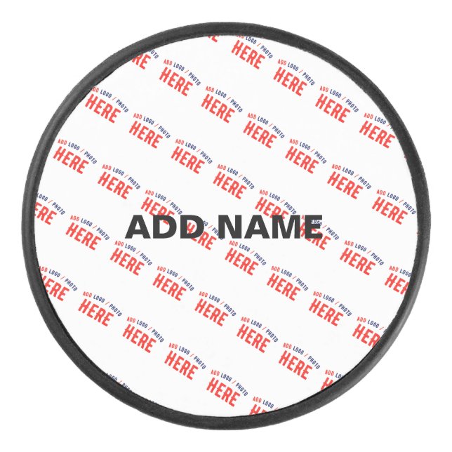 STYLISH MODERN CUSTOMIZABLE WHITE VERIFIED BRANDED EISHOCKEY PUCK (Vorderseite)