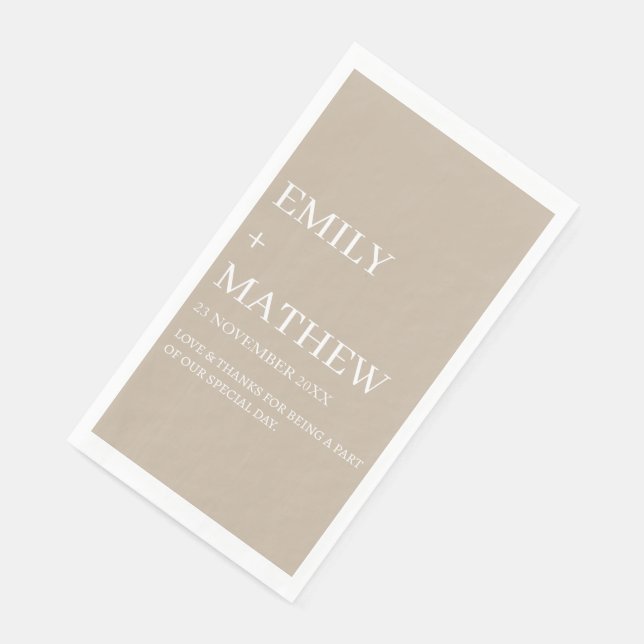 STYLISH MODERN CUSTOMIZED ELEGANT CLASSIC WEDDING  SERVIETTE (Ecke)