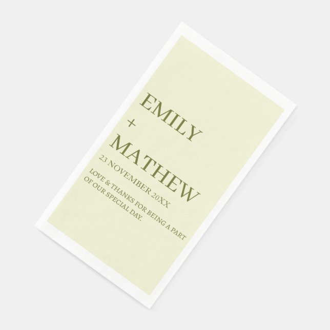 STYLISH MODERN CUSTOMIZED ELEGANT CLASSIC WEDDING  SERVIETTE (Ecke)