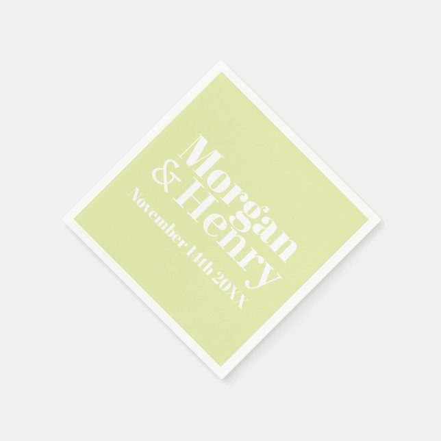 STYLISH MODERN CUSTOMIZED NAME WEDDING CLASSIC  SERVIETTE (Ecke)