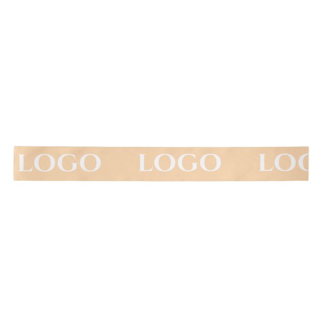STYLISH MODERN CUSTOMIZED YOUR LOGO MINIMAL BEIGE SATINBAND (Vorderseite)