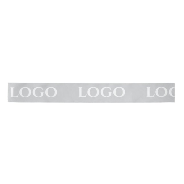 STYLISH MODERN CUSTOMIZED YOUR LOGO MINIMAL GREY SATINBAND (Vorderseite)