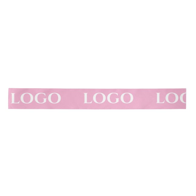 STYLISH MODERN CUSTOMIZED YOUR LOGO MINIMAL PINK SATINBAND (Vorderseite)