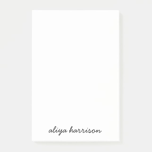 Stylish Modern Minimal White Monogram Post-it Klebezettel (Vorderseite)