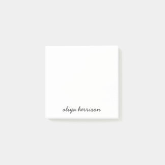 Stylish Modern Minimal White Monogram Post-it Klebezettel