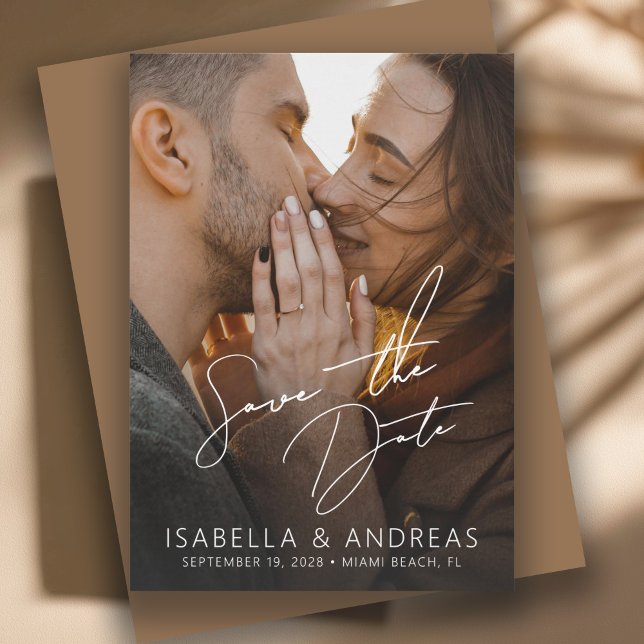 Stylish Modern Photo Wedding Save the Date (Von Creator hochgeladen)