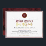 STYLISH MONOGRAM BAR MITZVAH-Maroon Einladung<br><div class="desc">per kat massard >>> kat@simplysweetPAPERIE.com <<< Ein trendy Einladungs-Design für das BAR MITZVAH Setup Ihres Kindes als Vorlage ist es einfach für Sie, Ihre eigenen Daten hinzuzufügen, oder drücken Sie die Schaltfläche Anpassen und Sie können Text, Schriftart, Größen etc. TIP: 1 hinzufügen oder ändern. Um Grafiken zu ändern/verschieben/die Hintergrundfarbe zu...</div>
