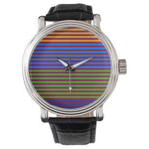 STYLISH MULTI COLOR BANDED STRIPES eWatch Armbanduhr