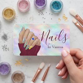 Stylish Nail Art Iridescent Opal Manicurist Artist Visitenkarte