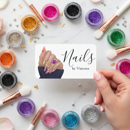 Stylish Nail Artist Nail Technician Branding Chic Visitenkarte