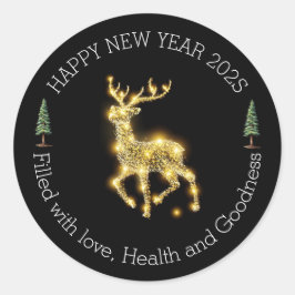 Stylish New Year Greeting Sticker