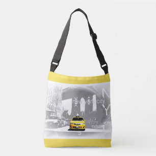 Stylish Nyc New York City Brooklyn Yellow Taxi Tragetaschen Mit Langen Trägern