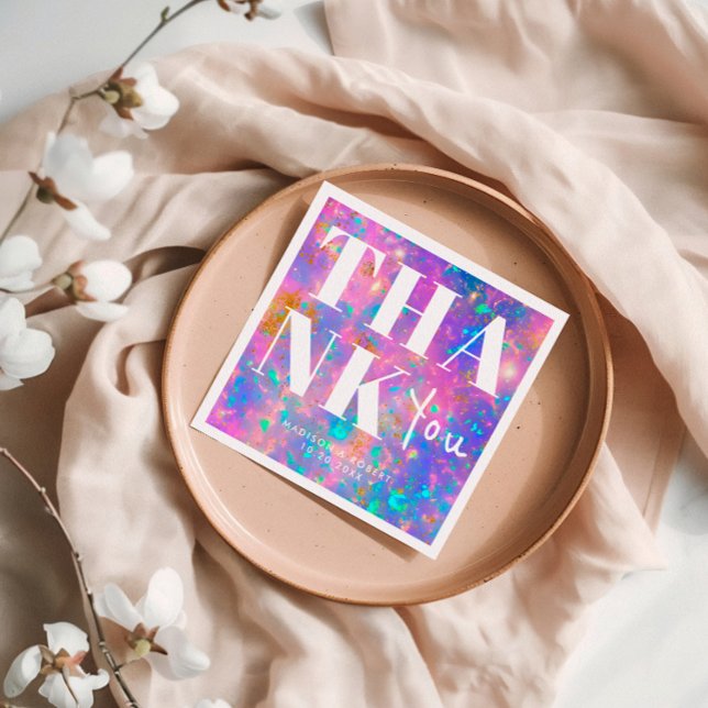 Stylish Opal Stone Bold Vielen Dank für Ihre Hochz Serviette (Von Creator hochgeladen)