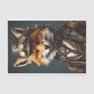 Stylish Orange Steampunk Fox Seidenpapier