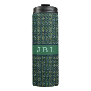 Stylish Oxford Tweed Monogram Thermosbecher