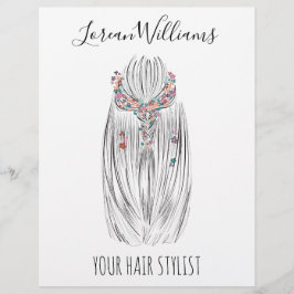 Stylish Pastel Hair Stylist Braid Hairstyle Flower Flyer