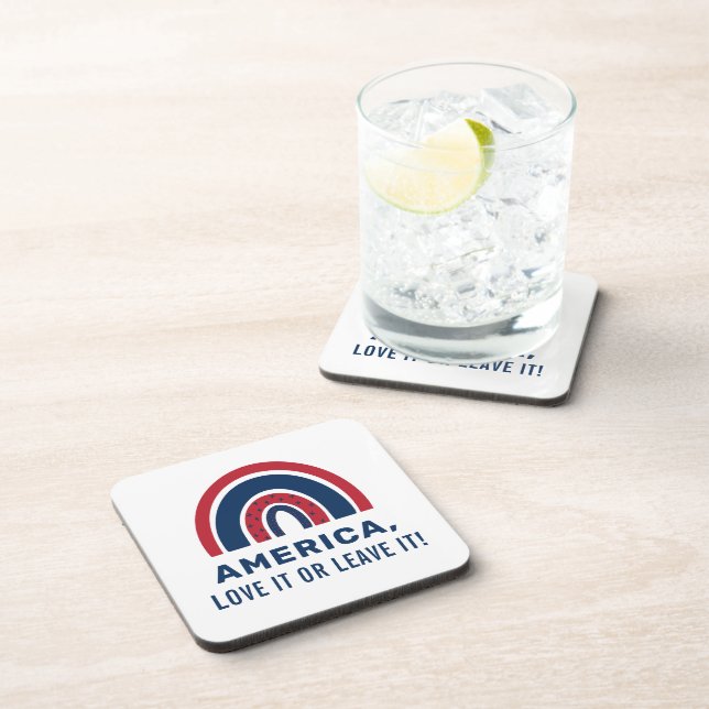 Stylish Patriotic USA American Rainbow 4. Juli Getränkeuntersetzer (Rechte Seite)