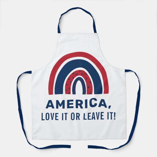 Stylish Patriotic USA American Rainbow 4. Juli Schürze (Vorderseite)