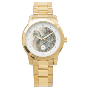 Stylish Peacock   Initial hinzufügen Armbanduhr