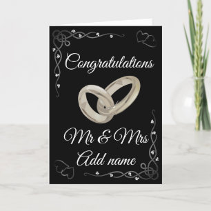 Stylish personalisiert Glückwunsch mr & mrs card Feiertagskarte