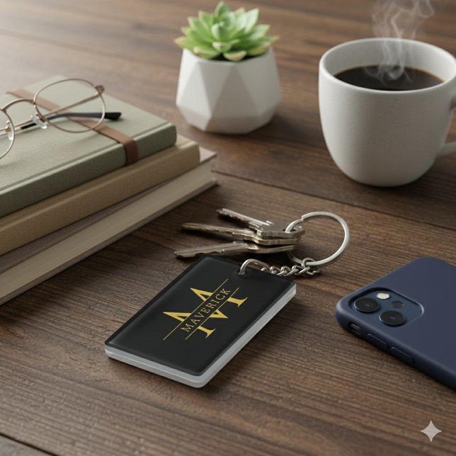 Stylish Personalized Initials Name Acrylic Schlüsselanhänger (Stylish Personalized Initials Name Acrylic Keychain)