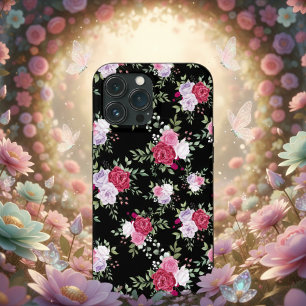 Stylish Pink and red Flowers Vintage Botanical Case-Mate iPhone Hülle