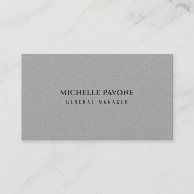 Stylish Premium Grey Simple Plain Professional Visitenkarte (Vorderseite)